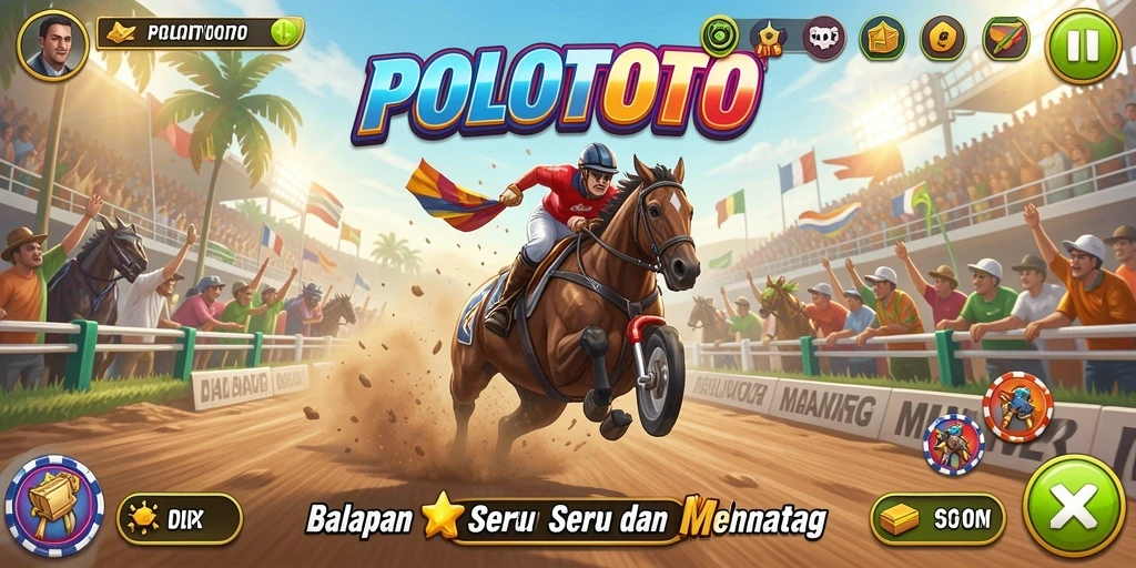 Tampilan gameplay seru POLOTOTO di lintasan balap.
