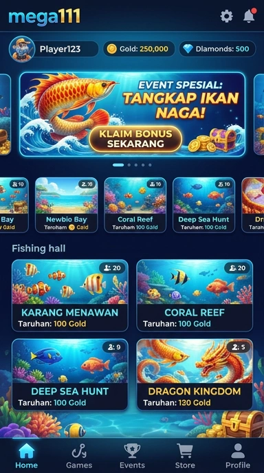 Tampilan antarmuka pengguna mega111 yang intuitif.